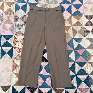 Club Monaco Tan Enamel Ring Straight Legged Pant. Size 4.